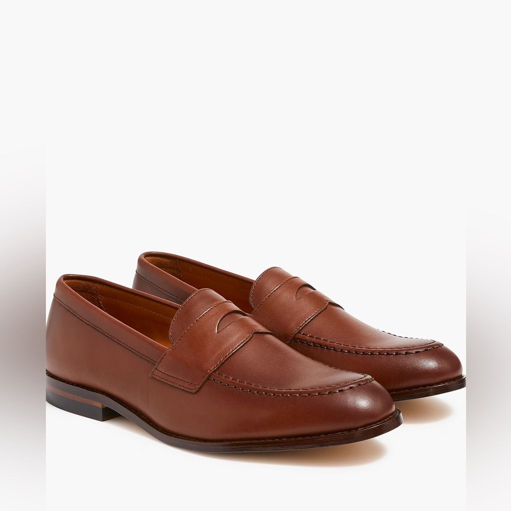 J. Crew Burnished Classic Penny Loafers Size 10.5 M $198 Nwob Bw677
